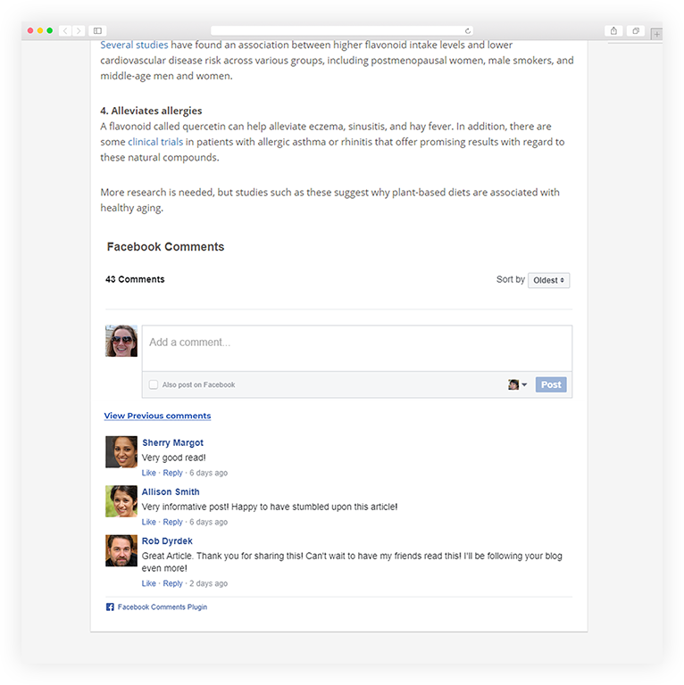 Comments plugin