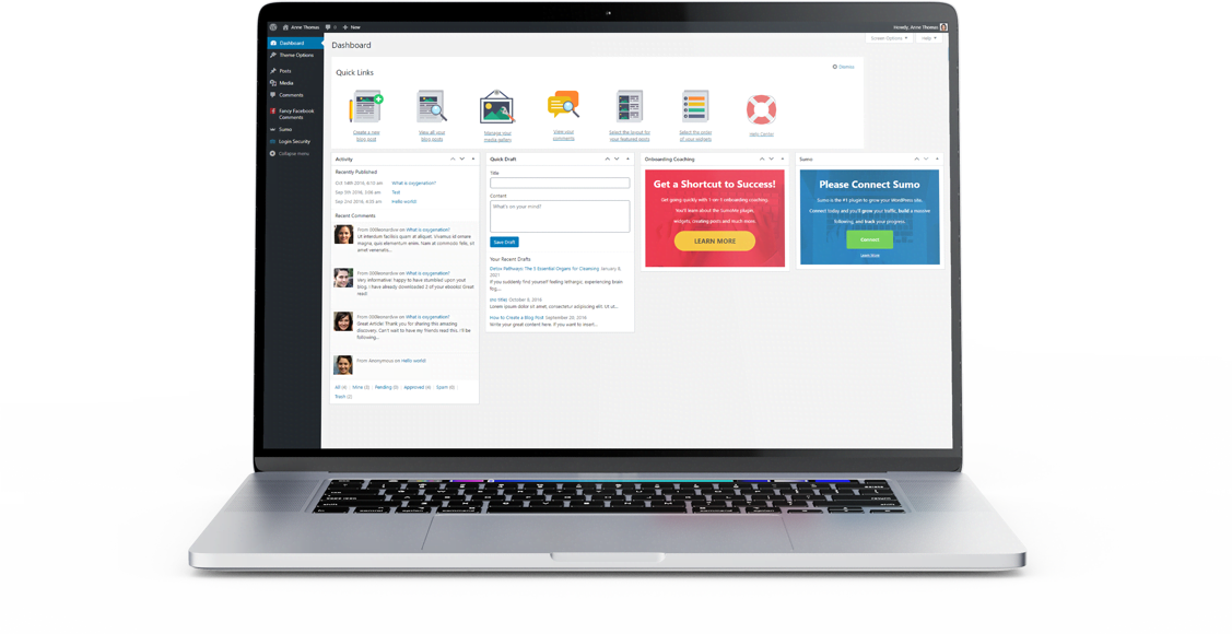 Simplified admin panel